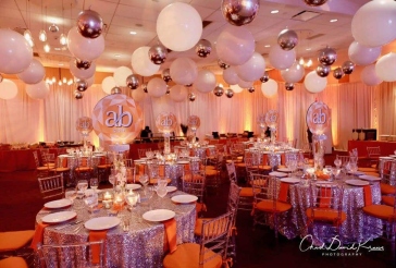 White and Silver Ceiling Treatment