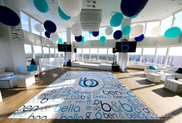 Navy, Turquoise v White Jumbo Balloons