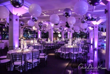 White and Silver Orbz Ceiling Treatment