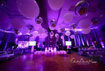 White and Silver Ceiling Balloon Treatment
