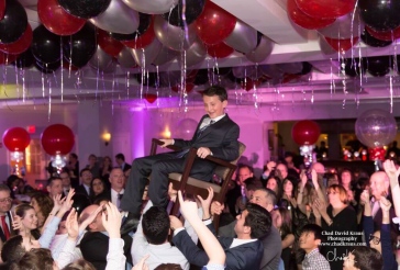 Red, Black and Silver Ceiling Balloons