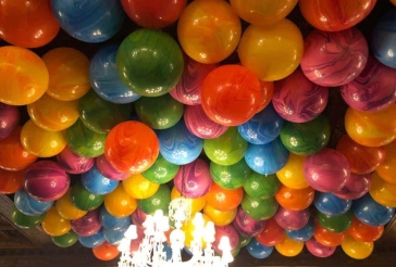 Large Marble Balloons on Ceiling
