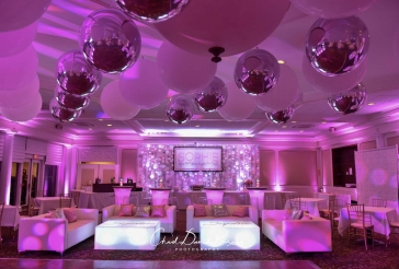 White and Silver Ceiling Balloons