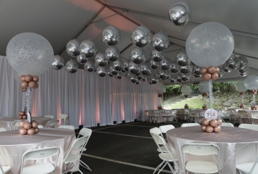 Metallic Orbz Tent Ceiling Treatment