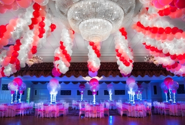 Balloon Garlands over Dance Floor