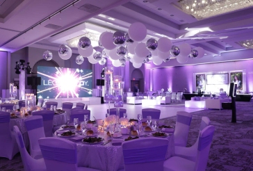 White and Silver Ceiling Balloons