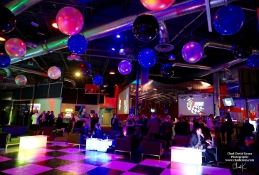 Blue, Black and Silver Ceiling Balloons