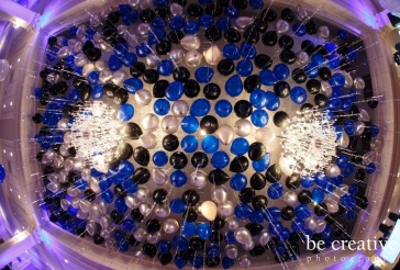 Blue, Black and Silver Loose Ceiling Balloons