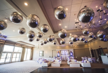 Metallic Silver Orbz Ceiling Treatment