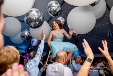White and Silver Ceiling Balloons