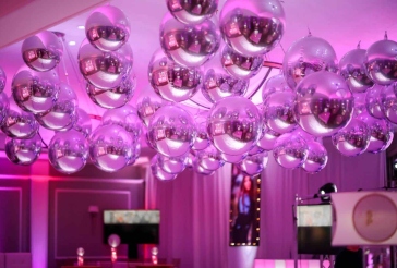 Metallic Orbs Ceiling Treatment
