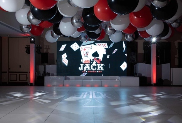 Red, Black and White Ceiling Balloons