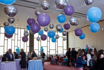 Lavender, Pale Blue and Silver Ceiling Balloons