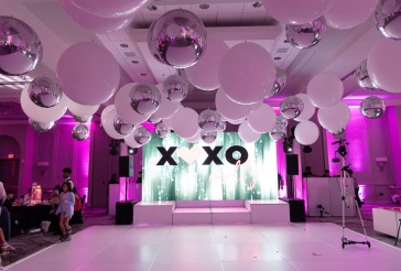 Silver and White Ceiling Balloon