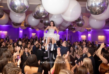 Ceiling Balloons Over Dance Floor