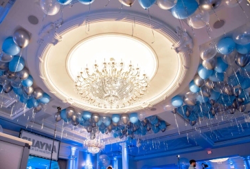 Pale Blue and Silver Loose Ceiling Balloons