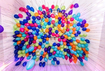 Rainbow Balloon Ceiling