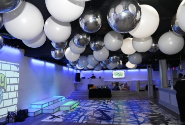 Silver and White Ceiling Balloon