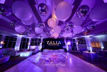 White and Silver Ceiling Balloon Treatment