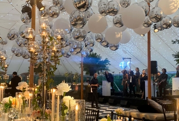 White and Silver Ceiling Balloons