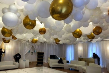 White and Gold Organic Balloons