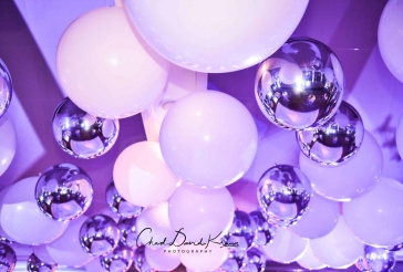 White and Silver Ceiling Balloon Treatment