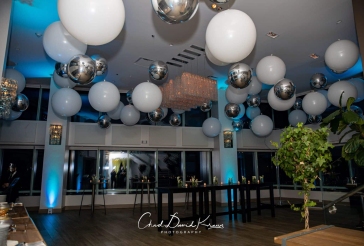 White and Silver Balloon Install