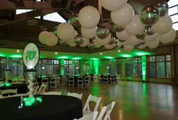 White and Silver Ceiling Balloons