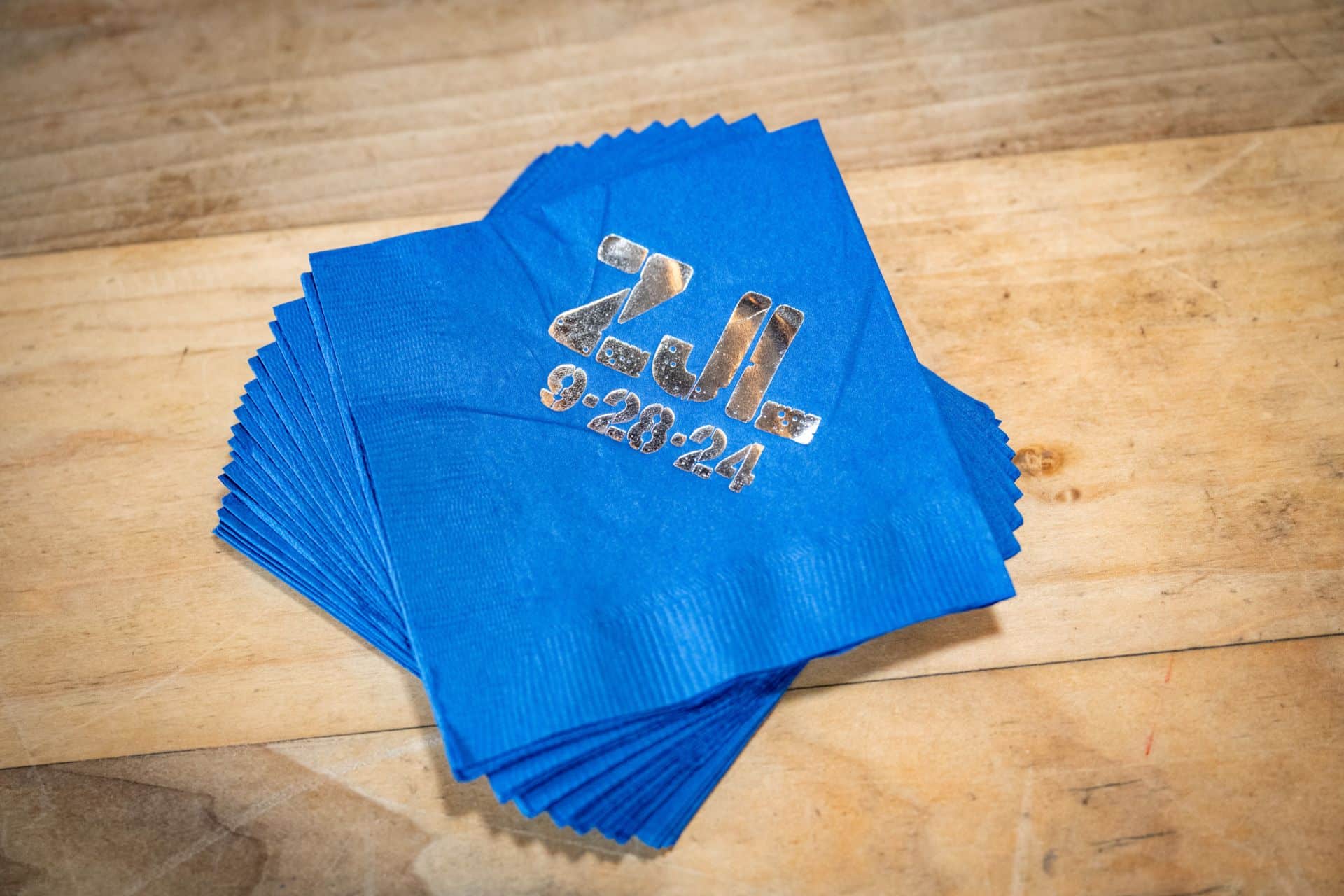 Custom Blue Cocktail Napkins