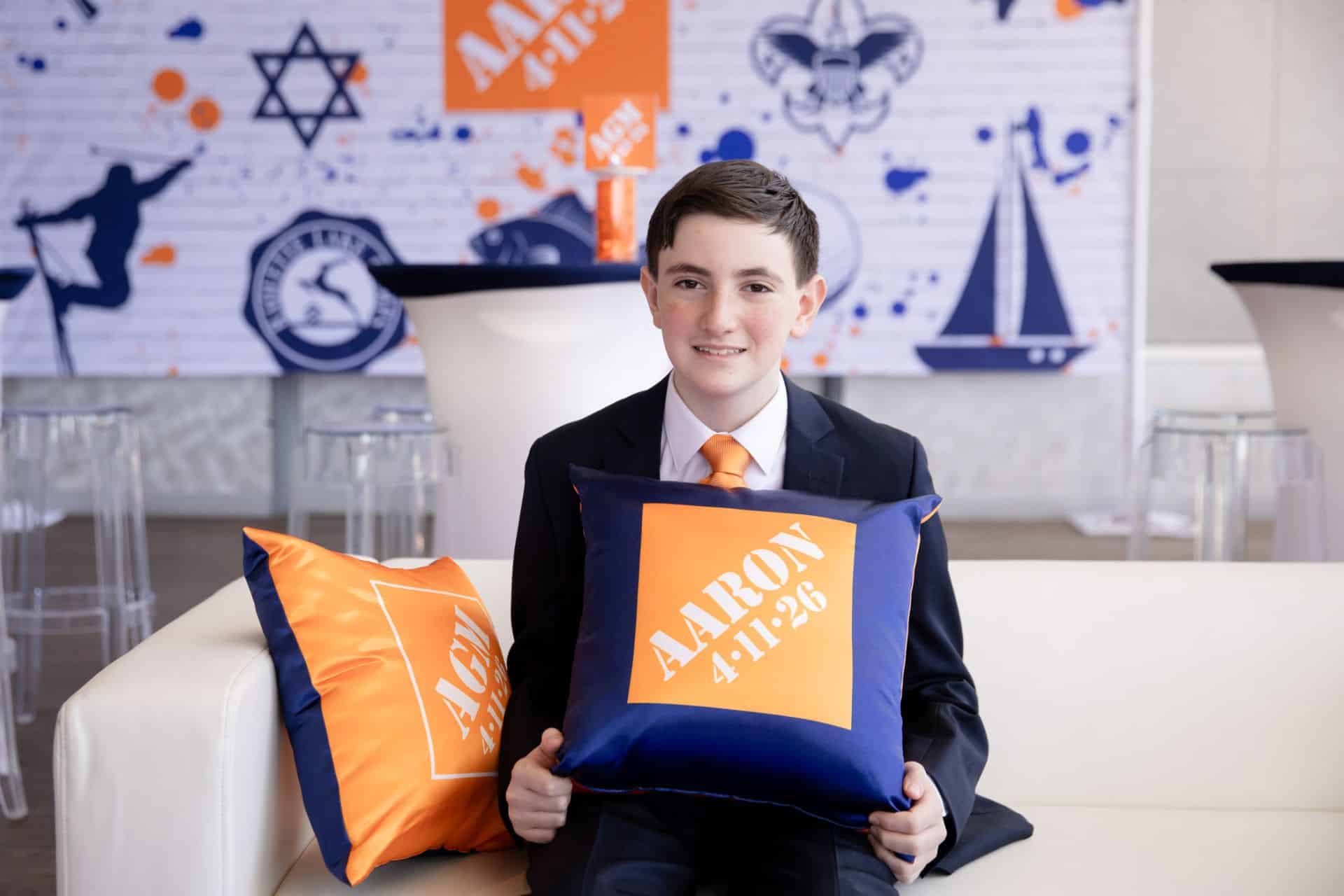 Custom Pillows for a Home Depot Themed Bar Mitzvah
