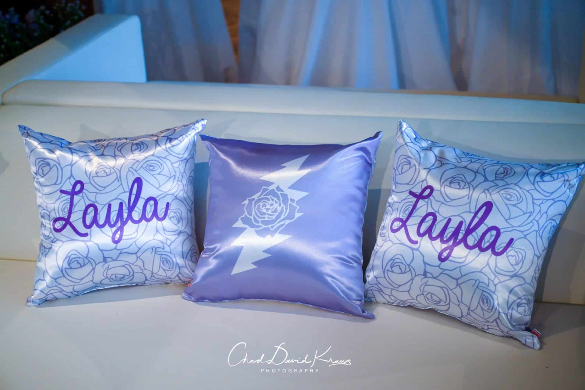 Custom Lavender & Rose Patterned Pillows