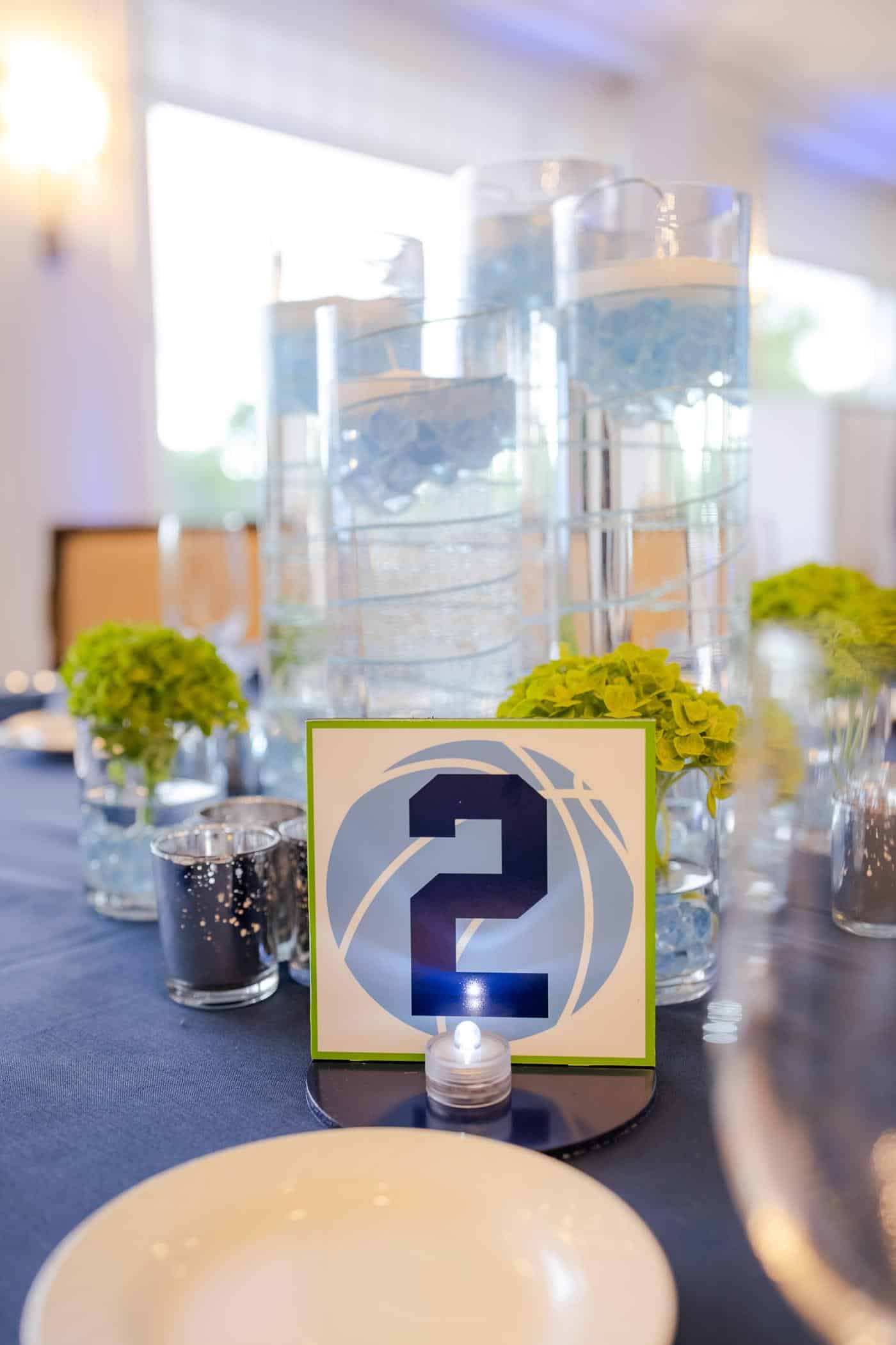 Custom Table Sign for a Basketball Theme Bar Mitzvah