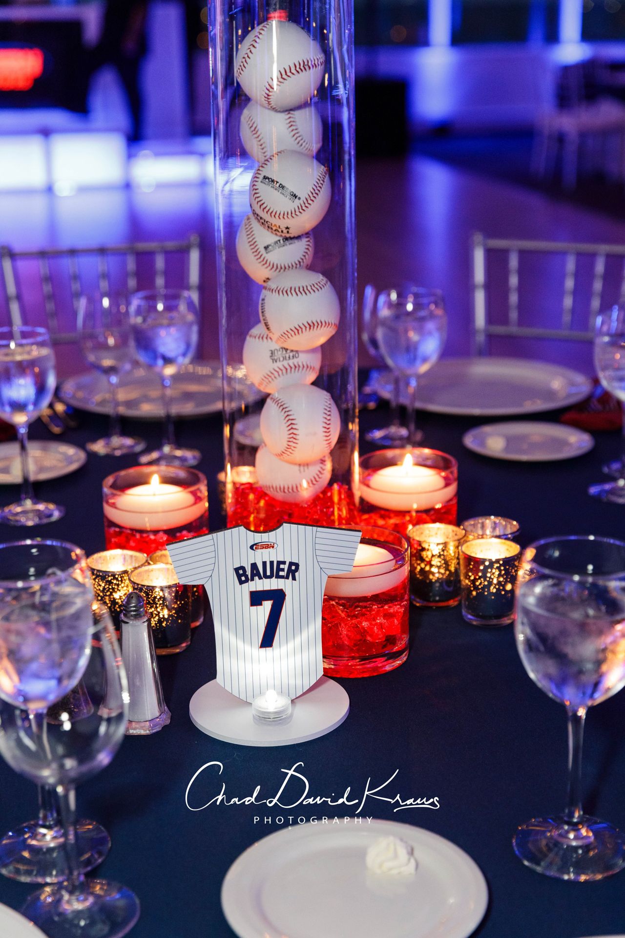 Custom Yankee Jersey Table Number for a Sports Theme Bar Mitzvah