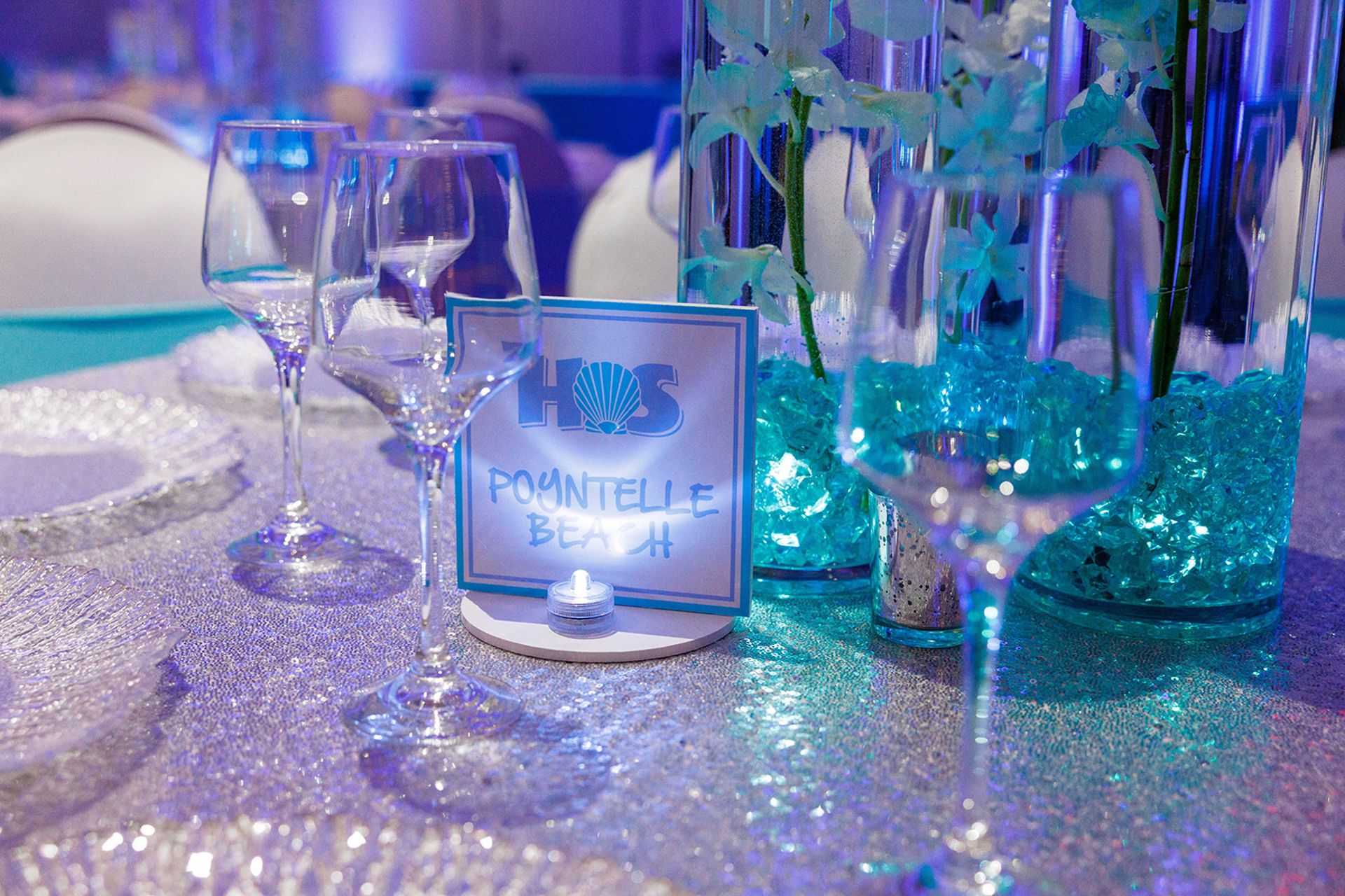 Custom Table Number for a Beach Theme Bat Mitzvah at TIC