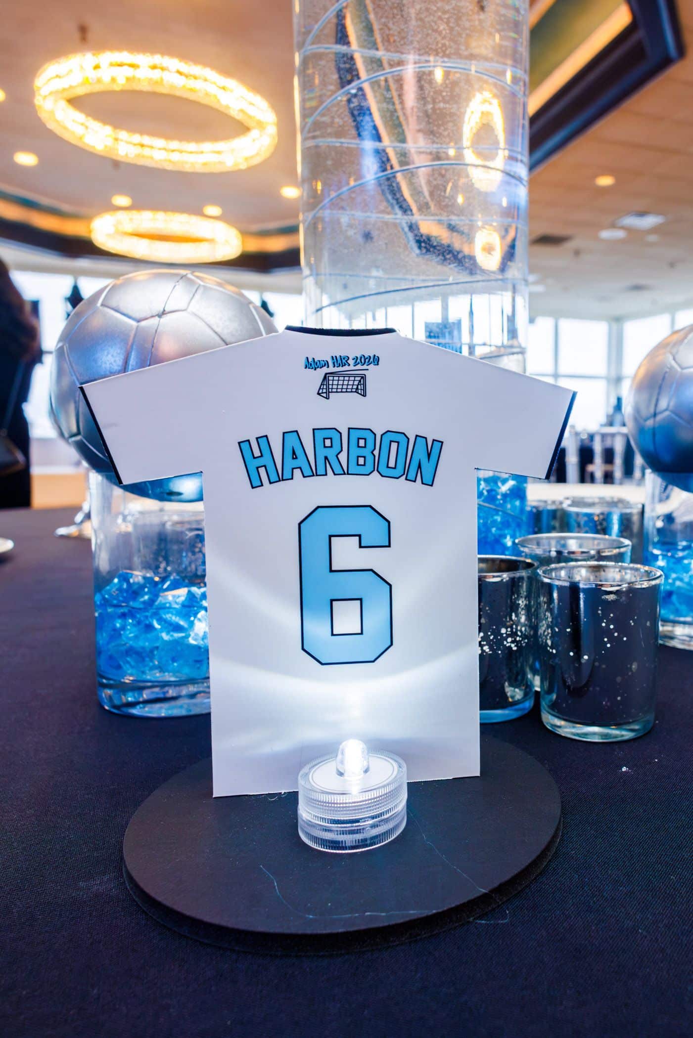 Custom Soccer Jersey Sign for a Soccer Theme Bar Mitzvah
