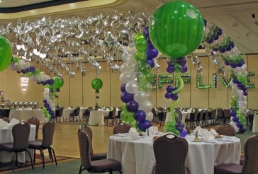 Purple and Lime Balloon Canopy