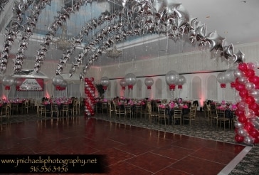 Hot Pink and Silver Balloon Canopy