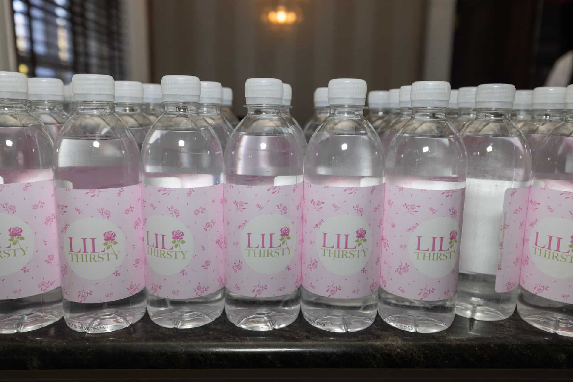 Custom Water Bottles for a Love Shack Fancy Themed Bat Mitzvah