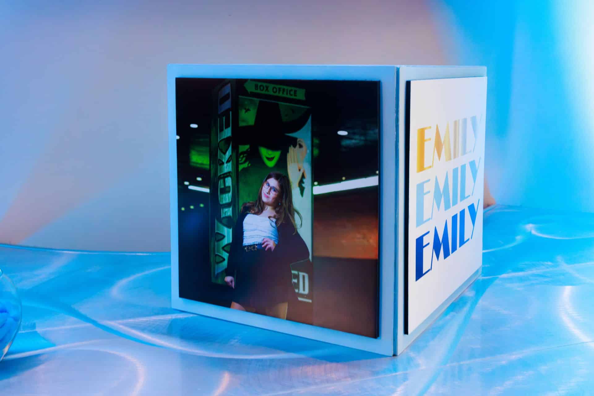Custom Gift Box with Logo & Pictures for a Broadway Themed Bat Mitzvah