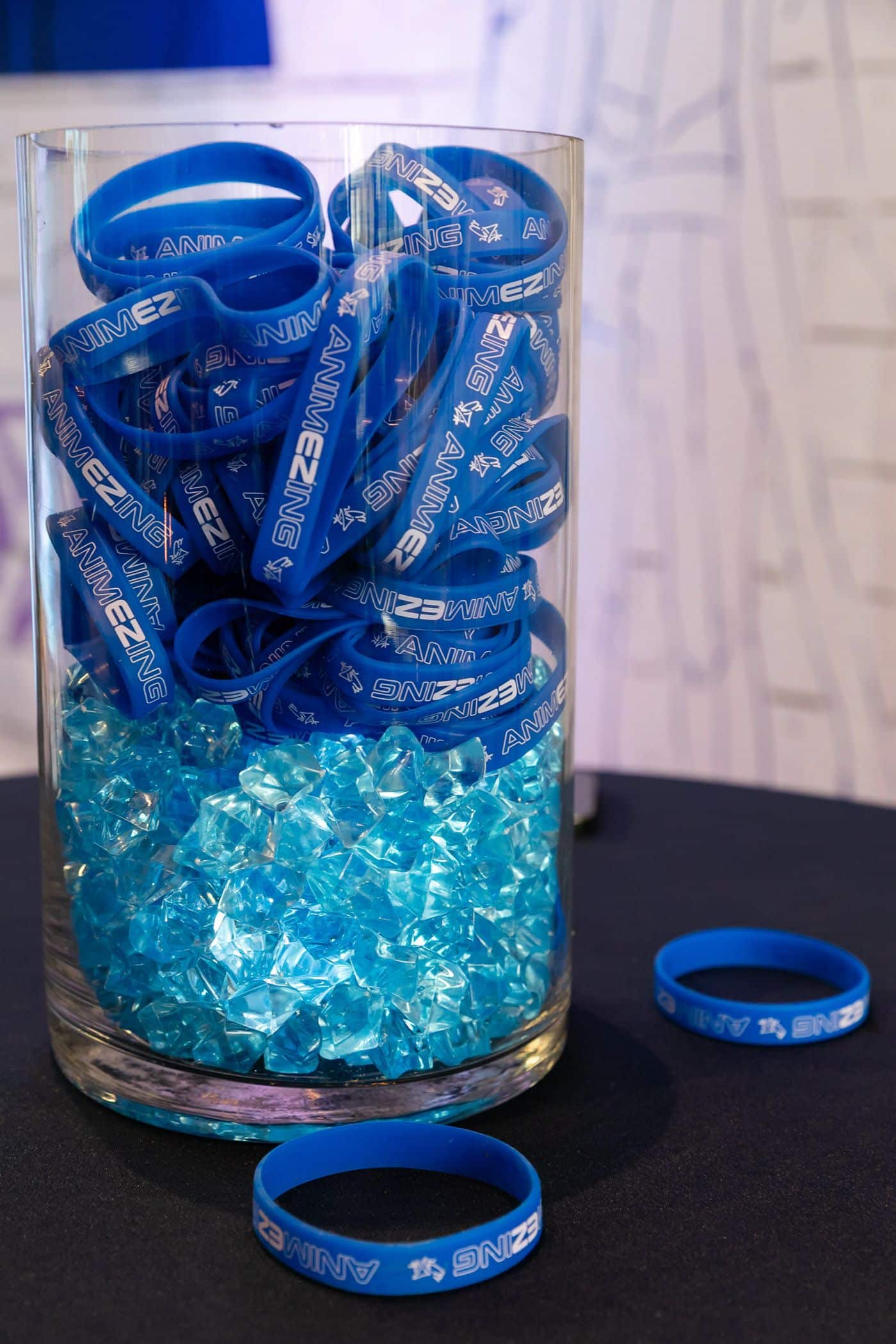 Centerpiece with LED Chips & Custom Bracelets for an Anime Theme Bar Mitzvah