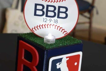 Baseball Themed Lounge Centerpiece
