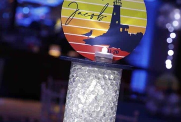 Fire Island Themed Logo Centerpiece