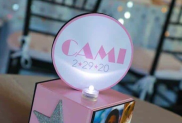 Hollywood Themed Mini Cube Centerpiece