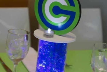 Bar Mitzvah Logo Lounge Centerpiece