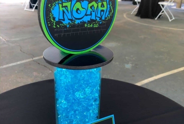 Graffiti Themed Lounge Centerpiece