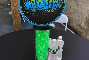 Graffiti Themed Lounge Centerpiece