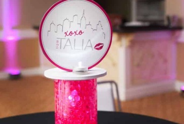 Gossip Girl Themed Bat Mitzvah Centerpiece