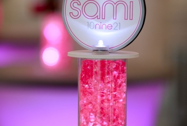 LED Cylinder Logo High Top Centerpiece