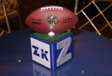 Football Themed Mini Cube Centerpiece