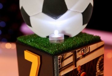 LED Soccer Themed  Mini Cube Centerpiece